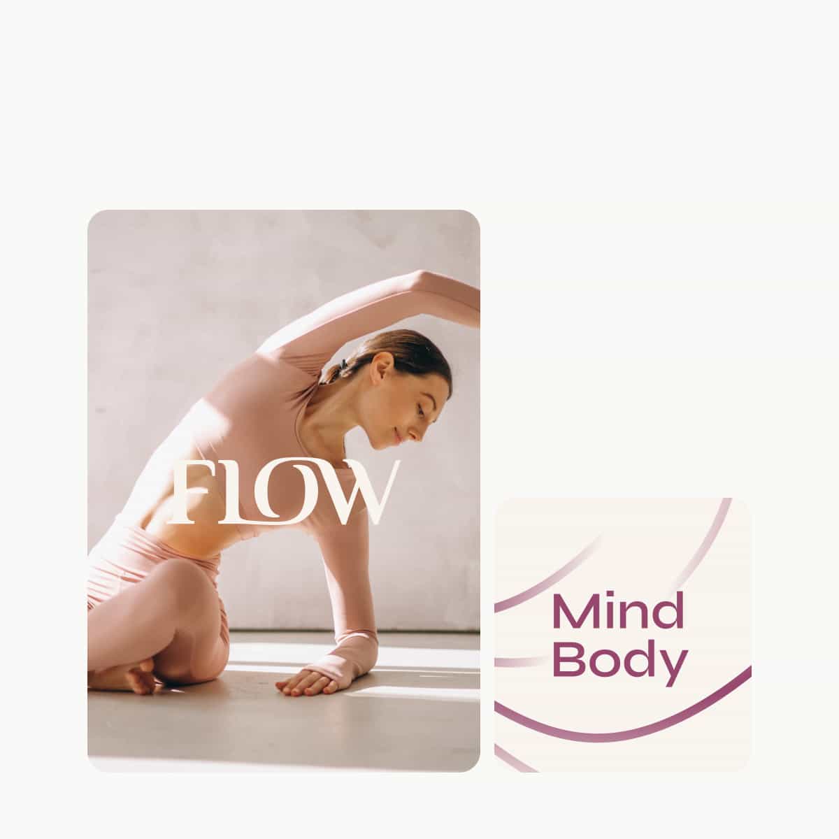 Flow Pilates logo and graphic