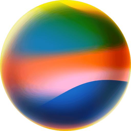 Green, blue, orange orb